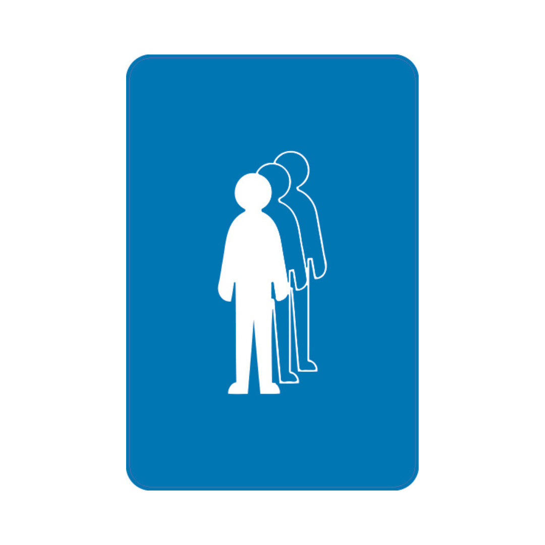 Panneau RM rectangle Sticker 40x60cm 1 file d'attente REC-STI184